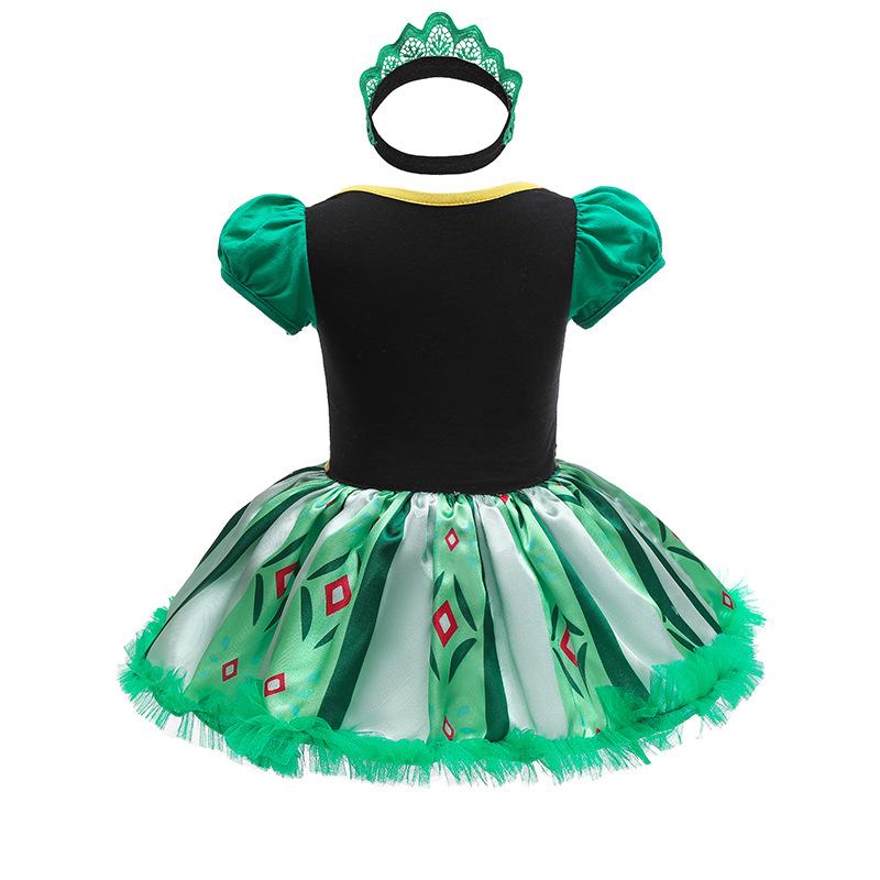 Summer Cool Swimsuit Infant and Toddler Cosplay Anna Princess Dress + Headband + Crown Necklace Gloves Accessories Set
