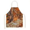 1 kus vintage umělecká olejomalba tištěná zástěra kuchyňská vaření pečení zástěra domácí čisticí doplňky unisex