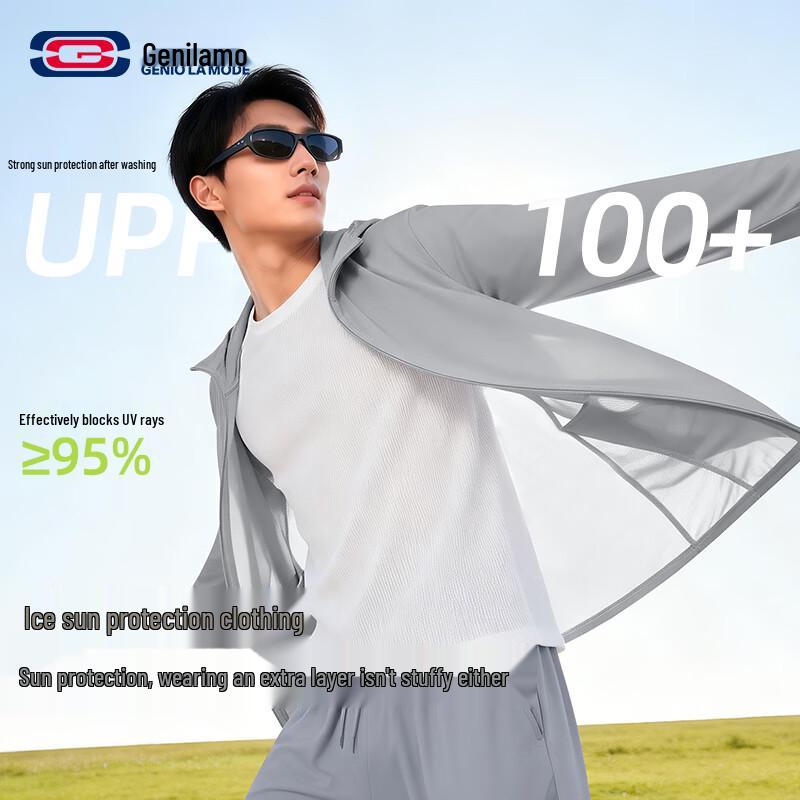 GENIOLAMODE Men s UPF100+ Sun Protection Hoodie L