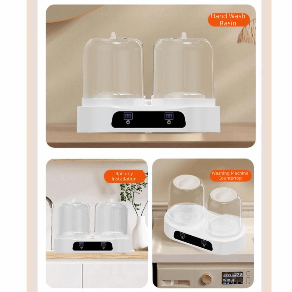 2 Modes Double Cup Washing Machine Transparent Tank Portable Sock Washer Dormitory Use