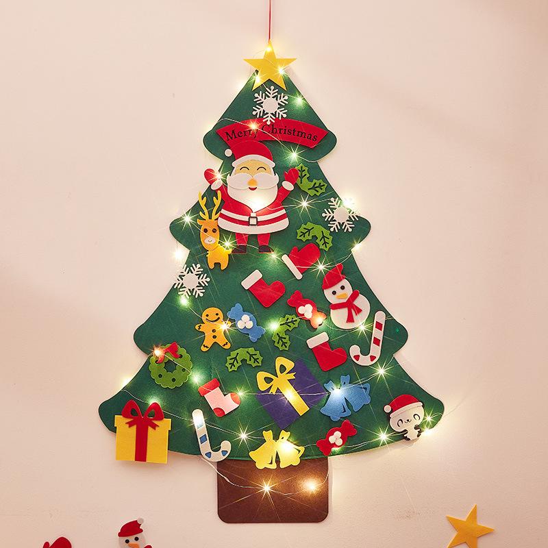 DIY Felt Christmas Tree for Kids - Non-woven Festival Decoration with Wool Pendants