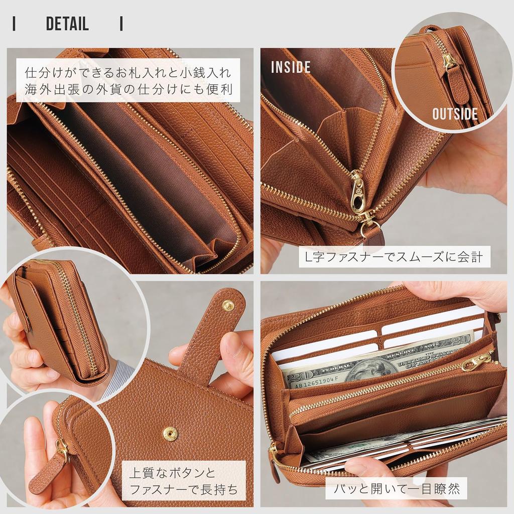 Genuine Leather Long Wallet with Large Holds 30 RFID and Skimming Separates Business and Personal Fits Insurance Foreign and More SW7 [BLUE SINCERE]