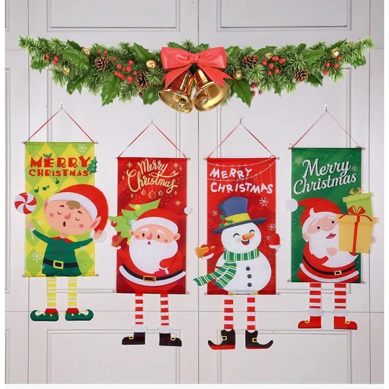 

Christmas Hanging Flags Festive Atmosphere Decoration Door Hanging Decorations Christmas Pull Flags and Bunting