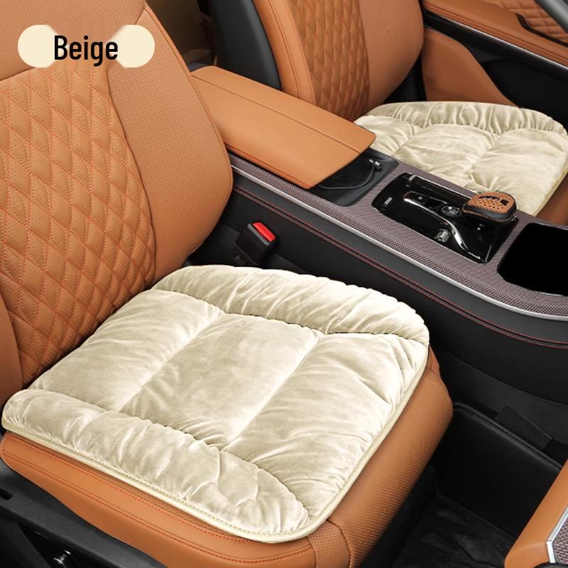 Winter Plush Car Seat Cushion Set: Thickened Warm Three-Piece Short Plush for Rear Row
