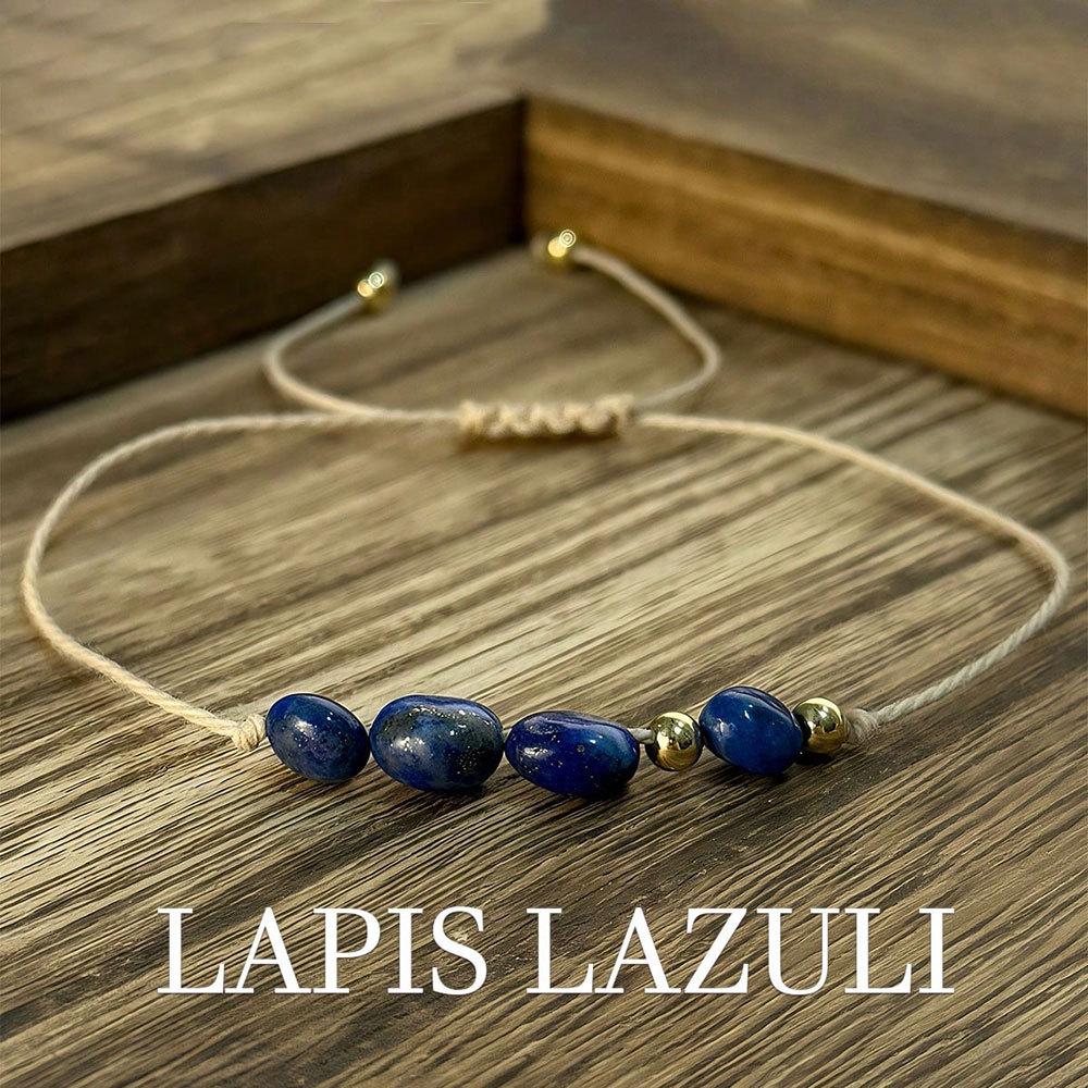 New Bestseller Vintage Women s Lapis Lazuli Beaded Handmade Drawstring Bracelet Cross-Border