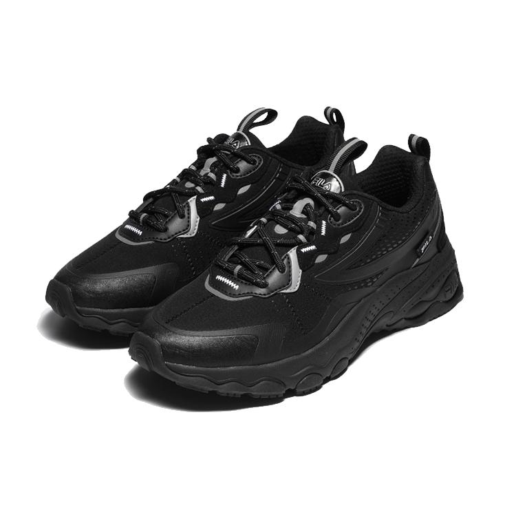 FILA Bubble TR Textile, Synthetic Leather Low top Casual Shoes Unisex Black Korean Style 1RM01574D_001