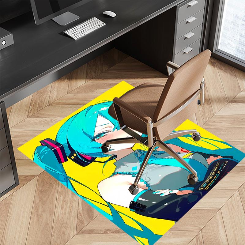 Hatsune Miku Printed Absorbent Washable Carpet, Non-Slip Bathroom Mats, Kitchen Rugs, Yoga Mat,Living Room Entrance, Camping Picnic Rugs