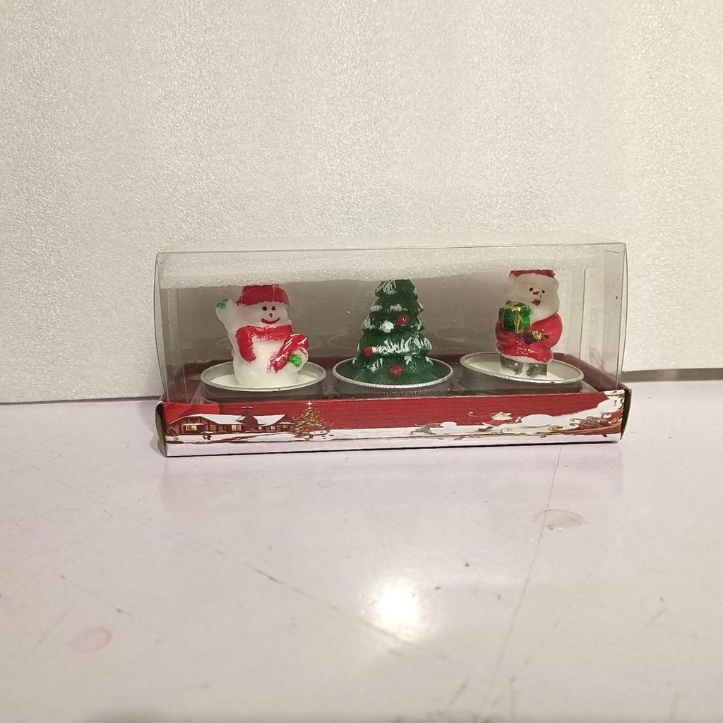 Festive Candle Set: Painted Santa Claus & Snowman for Silent Night Candlelight Dinner Decor
