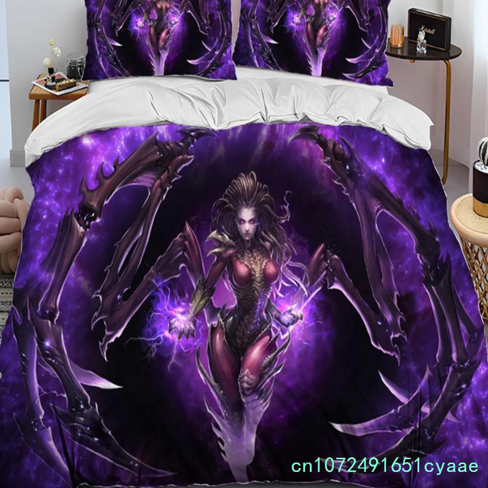 3D HD StarCraft Game Gamer PC Comforter Bedding Set,Duvet Cover Bed Set Quilt Cover Pillowcase,king Queen Size Bedding Set