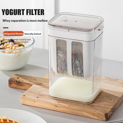 Greek Yogurt Maker & Cheese Strainer BPA-Free Yogurt Filter with Stainless Steel Mesh 37oz Leakproof DIY Yogurt Kit Removable Mesh Basket for Nut Milk