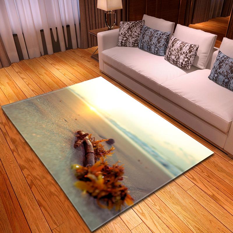 Beach Concept Landscape Living Room Carpet Bedroom Dining Room Floor Mat Pattern Size