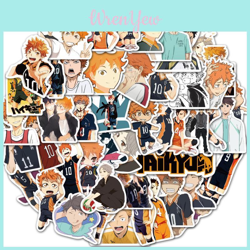 Colorful Multi-color Haikyuu!! Stickers Great For Decorating Cars And Longboards