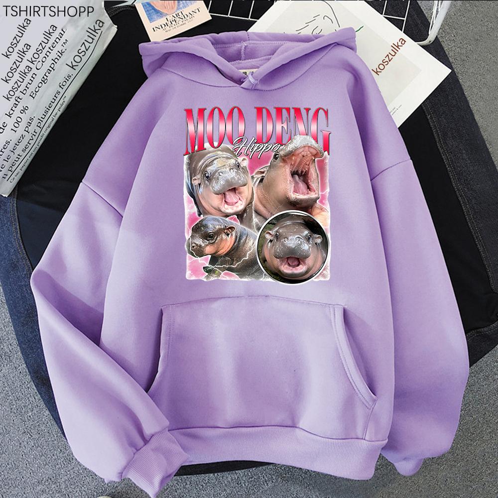 

Толстовка с капюшоном Moo Deng Fashion Unisex Harajuku Aesthetic Graphic Cute Hippo Hoodies Unisex Autumn Winter Kawaii Pullovers Sweatshirts 3XL
