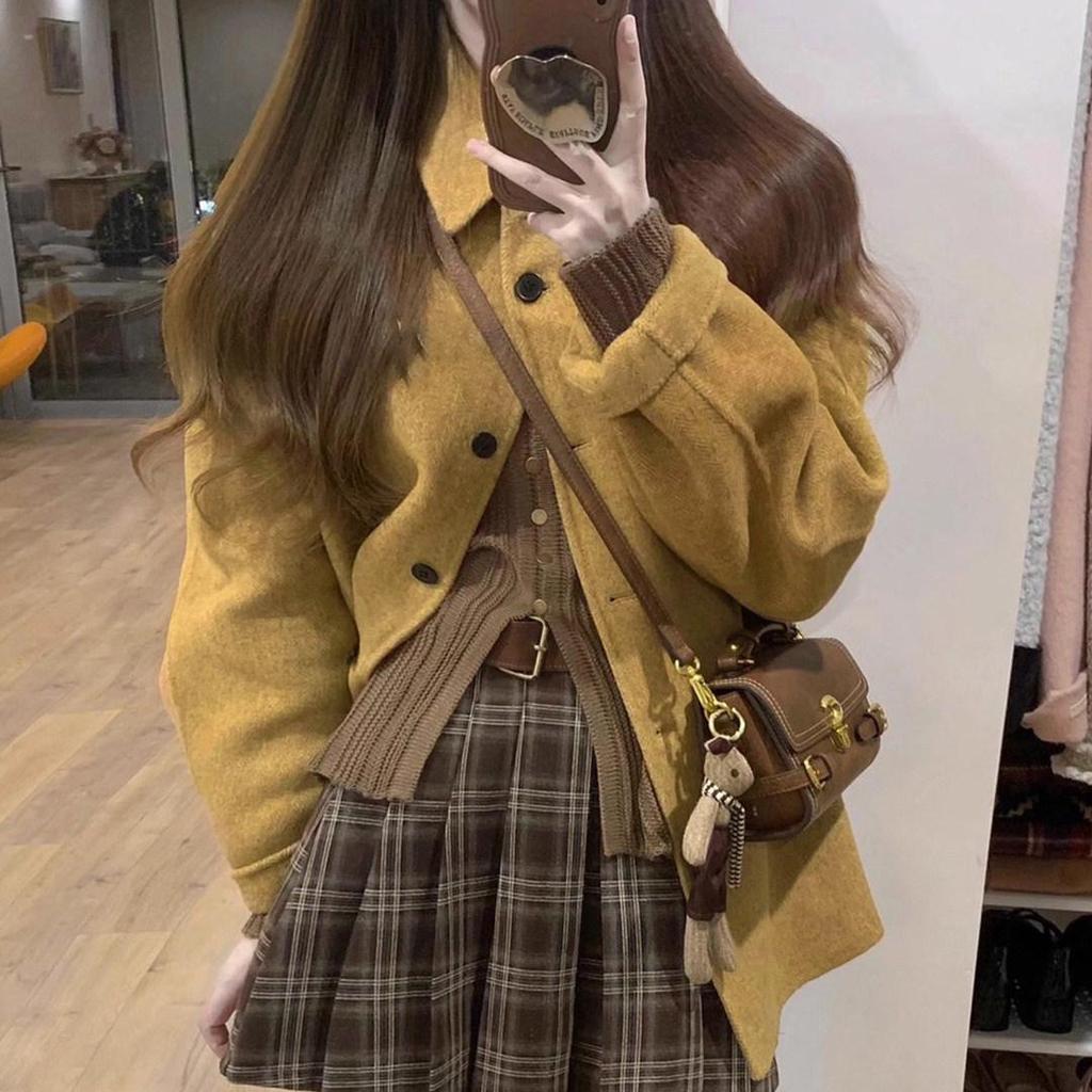 Korean Style Double-Sided Woolen Coat for Women - Elegant Early Winter 2025