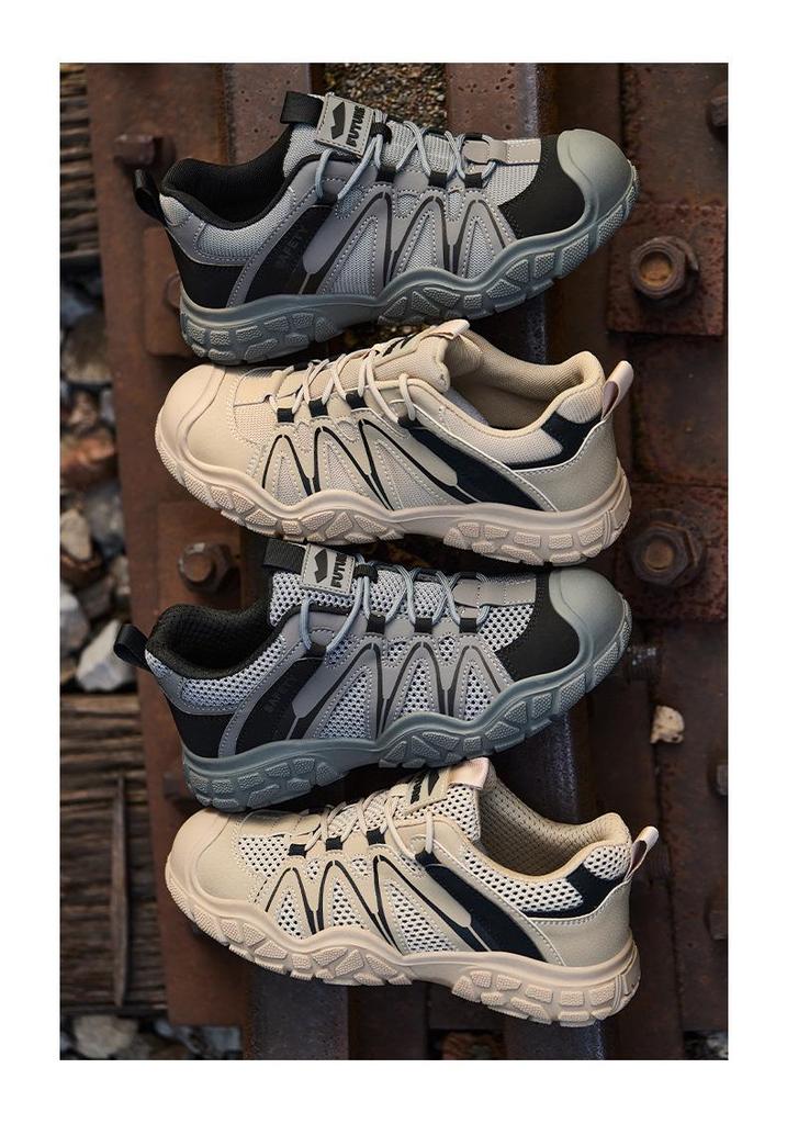 Men's Summer Breathable Steel Toe Work Shoes - Anti-Smash, Anti-Puncture, Insulated Safety Footwear for Construction.