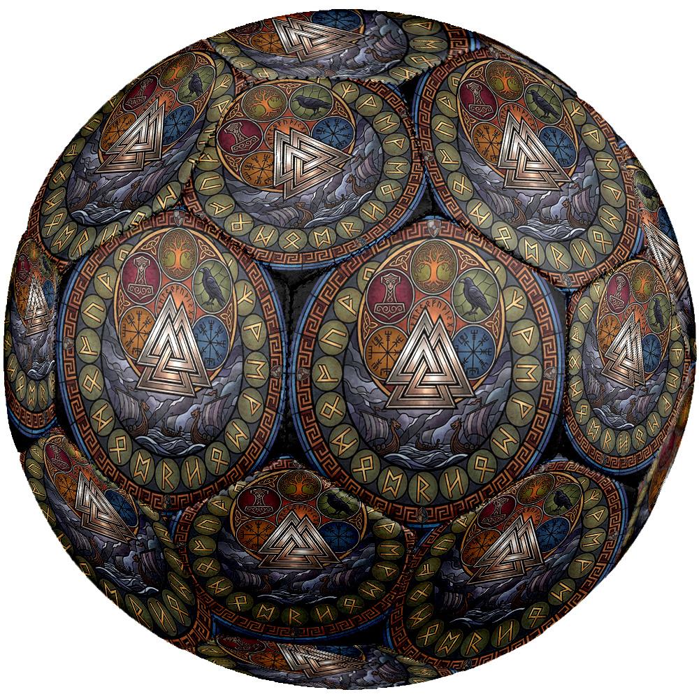 Norse Symbolism Round Football Size 5 Adult Ball Suitable for Training Matches and Outdoor Team.