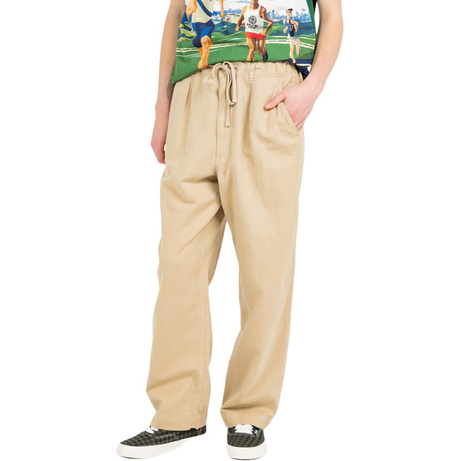 Polo Ralph Lauren Pantaloni Casual Tasca Allacciatura Colore Unito Uomo pantaloni Marrone Chiaro 710958596-001