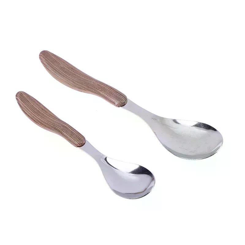 1 Stück Edelstahl Imitation Holzgriff Besteck Westliches Geschirr Dessert Suppenlöffel Westliches Restaurant Bar Geschirr