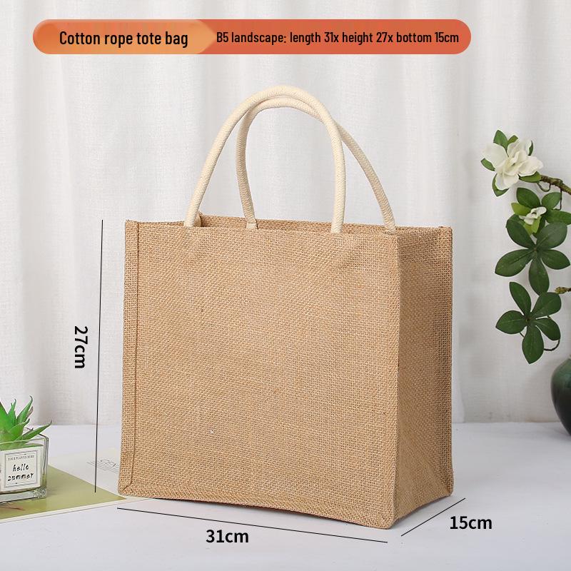 Available Jute Tote Bag - Customizable Logo, Blank for DIY or Hand-painting