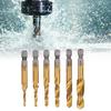 6Pcs HSS Tap Drill Bits Set High Speed Steel Titanium Coated Hex Shank Thread Hand Tool M3‑M10