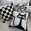 Living Room Sofa Pillow Cushion Black And White Chess Board Simple Pillow Sample Room Pillow Cover Premium Durable