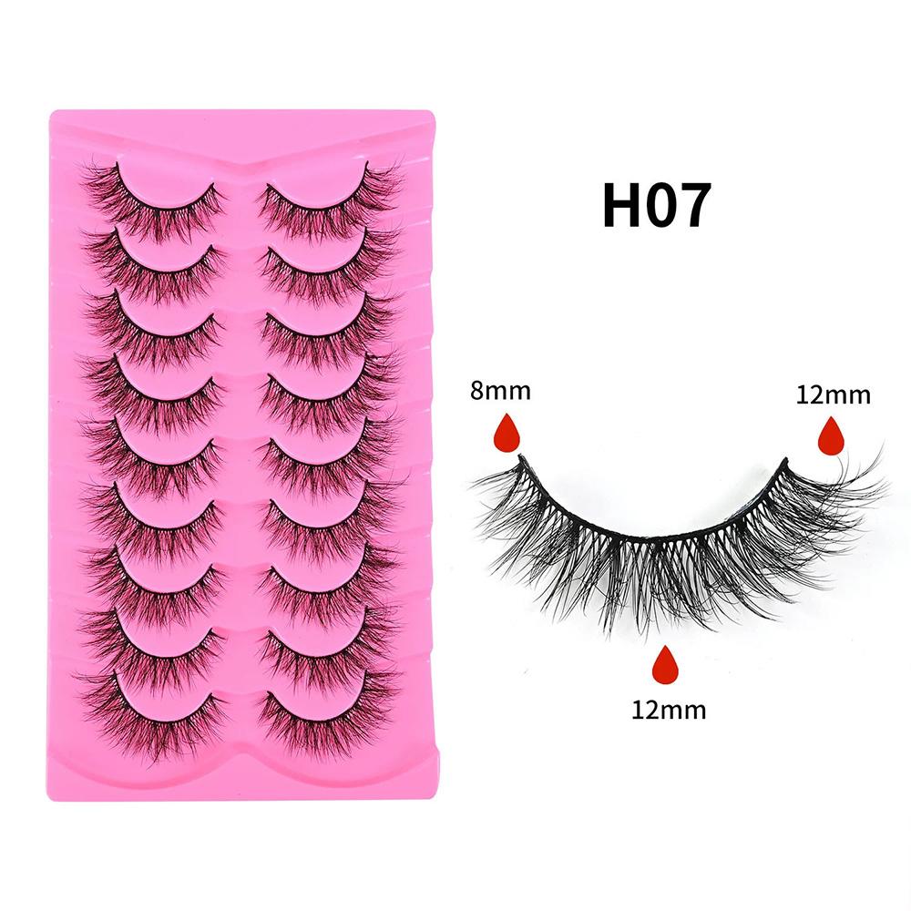 Factory Price Custom 9-pairs 57 Pairs Fluffy Lash Strips Vegan 3D Faux Mink Lashes Faux Mink False Eyelashes Thick&15 mm