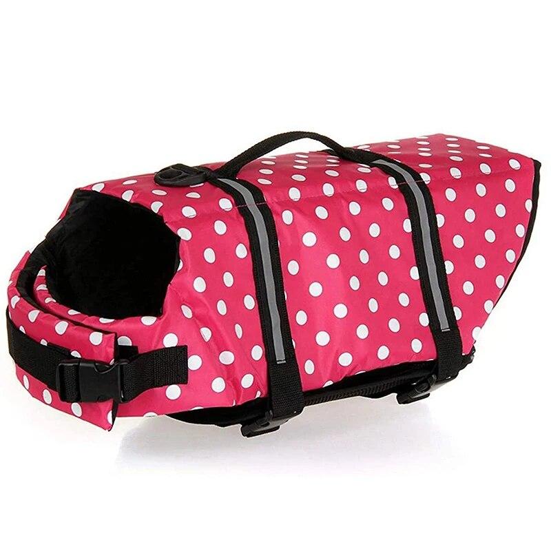 

Спасательный жилет для собак, летний спасательный жилет для домашних животных с принтом, купальник для больших собак, одежда для щенков, костюм, спасательный жилет, товары для домашних животных XXS 1-3 kg ярко-розовый