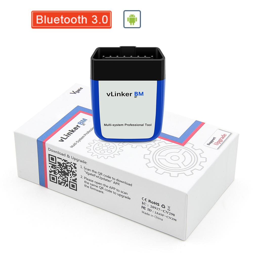 Vgate vLinker BM+ ELM327 V2.2 BimmerCode BimmerLink Auto Code Reader Diagnostic Tool Car Scanner OBD2 Bluetooth 4.0 3.0 BT3.0 Android