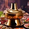 Old Beijing Dual-use Electric & Charcoal Copper Dry Pot - Stainless Steel Boiler
