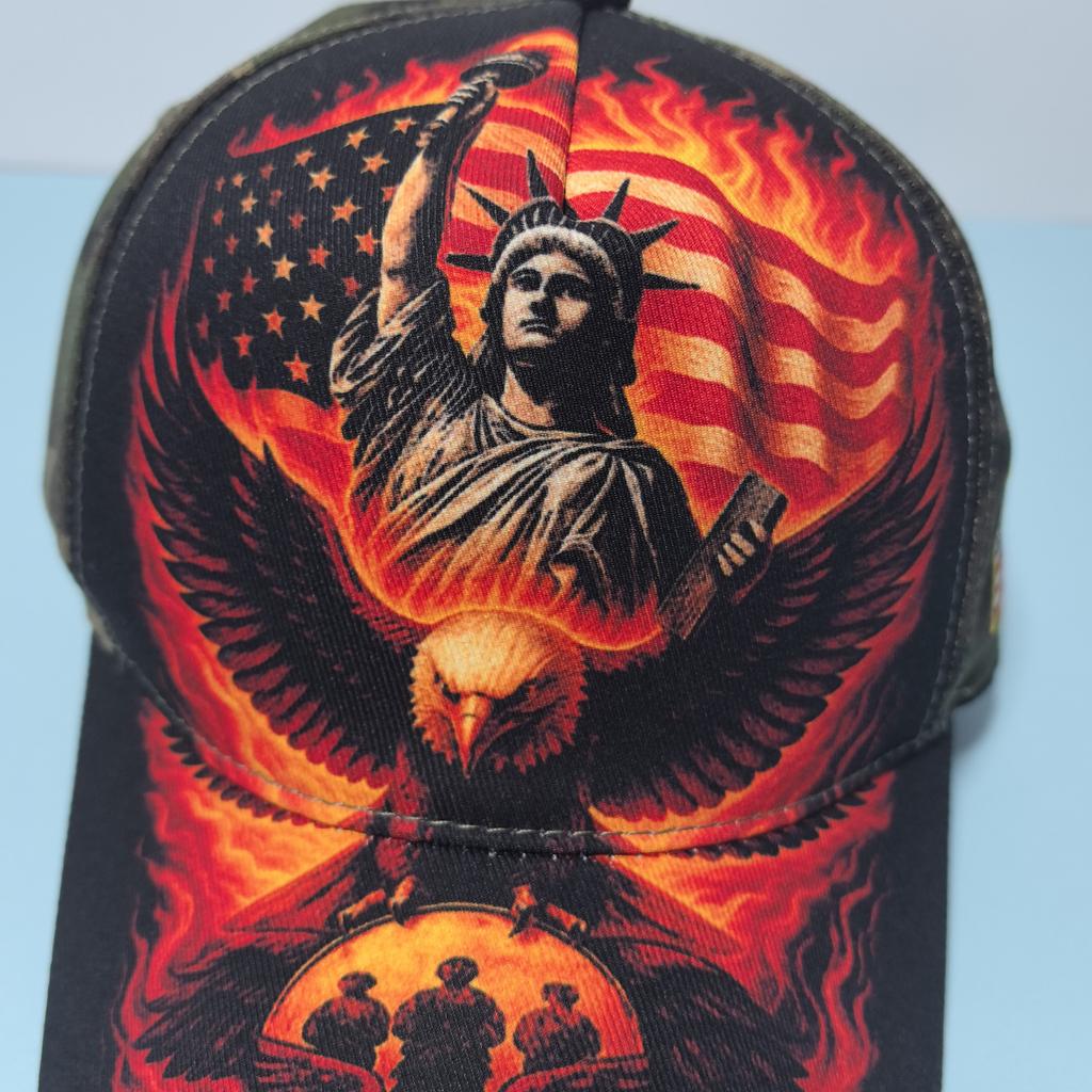 Graphic Printed Baseball Cap Us 250Th Anniversary Baseball Cap Patriotic Hat With Liberty Statue American Eagle Dual Flag Design