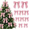 Easy Fix Bows with Cable Ties 10Pcs Velvet Christmas Bows, 11x12.5cm Large Ribbon Ornament Built-in Tie Decorative for Tree Xmas And Wreath Gift Box,