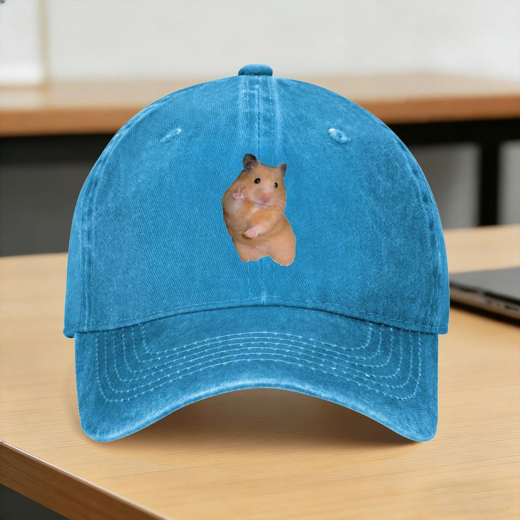 Cute Hamster MeMe Sun Baseball Cap Yk Cute UnisexTeens Washed Hip Hop Hats Hot Sale Design Outdoor Gym Caps Birthday Present