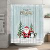 TU Christmas Santa Claus Penguin Shower Curtain Festive Holiday Bathroom Decor Waterproof Backdrop Xmas Pattern Home Textile