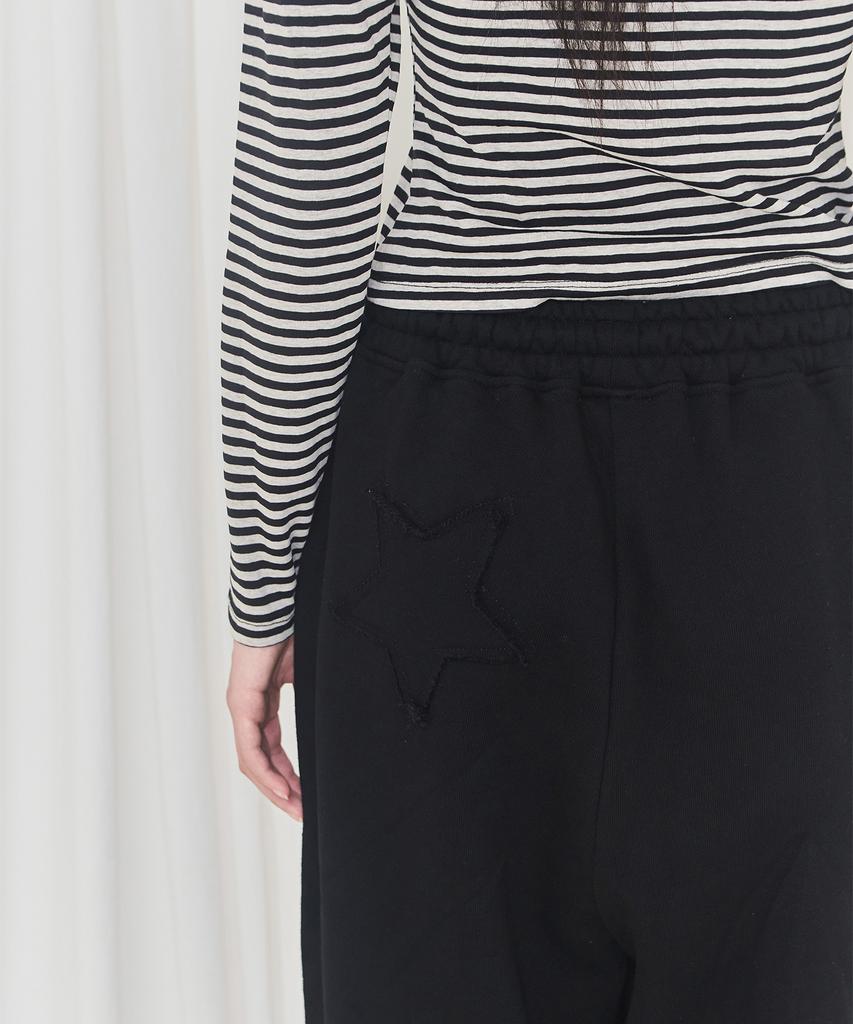 Alkialka Star Patch Wide Pants (Black)