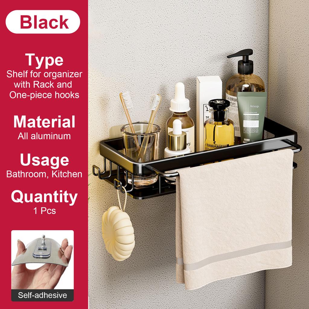 Bathroom Shelf No Drill Wall Mounted Shampoo Bottle Shower Corner Rack Toilet Storage Rack Aluminum Bathroom Kitchen Accessories