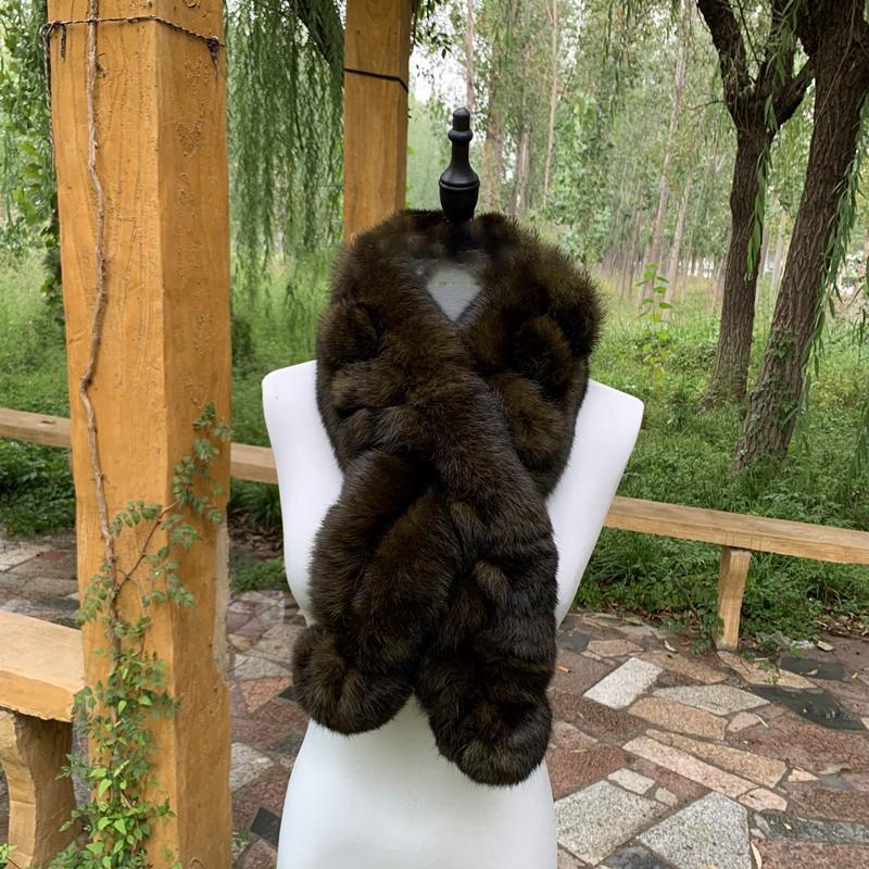 

Real Rabbit Fur Scarf Winter Neck Warmer Knitted Furry Fur Collar Ladies Luxury Thick Fur Scarves Plush Real Fur Shawls Solid 100cmx15cm армія зелений колір