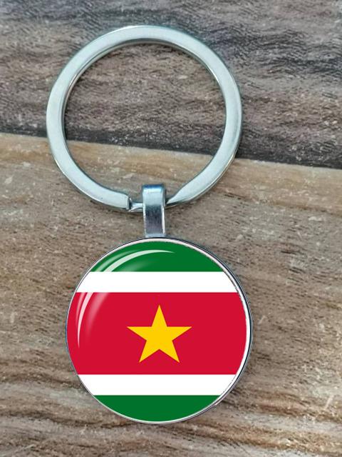 South American National Flag Keychain Brazil Chile Argentina Peru Colombia National Flag Metal Keychain Tourism National Souveni