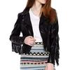 NOORA Women's Fringe Style Real Leather Jacket