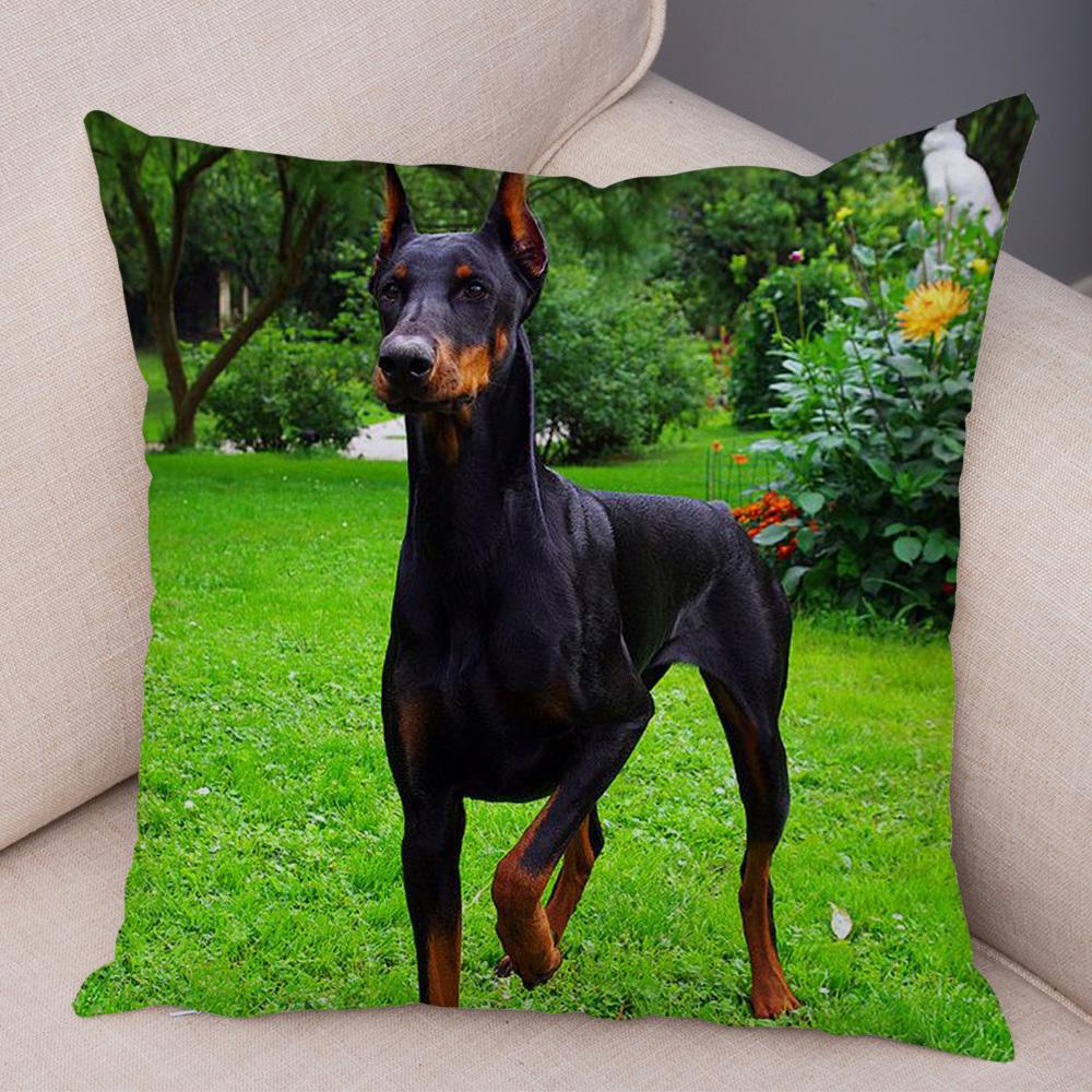 Doberman Pinscher Cushion Cover Both Sided Print Decor Pet Dog Animal Pillow Case for Car Sofa Home Soft Plush Throw Pillowcase