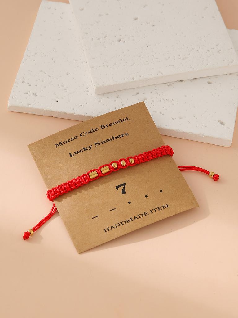 Handwoven Morse Code Number Flat Knot Bracelet Unisex Fashion Accessory