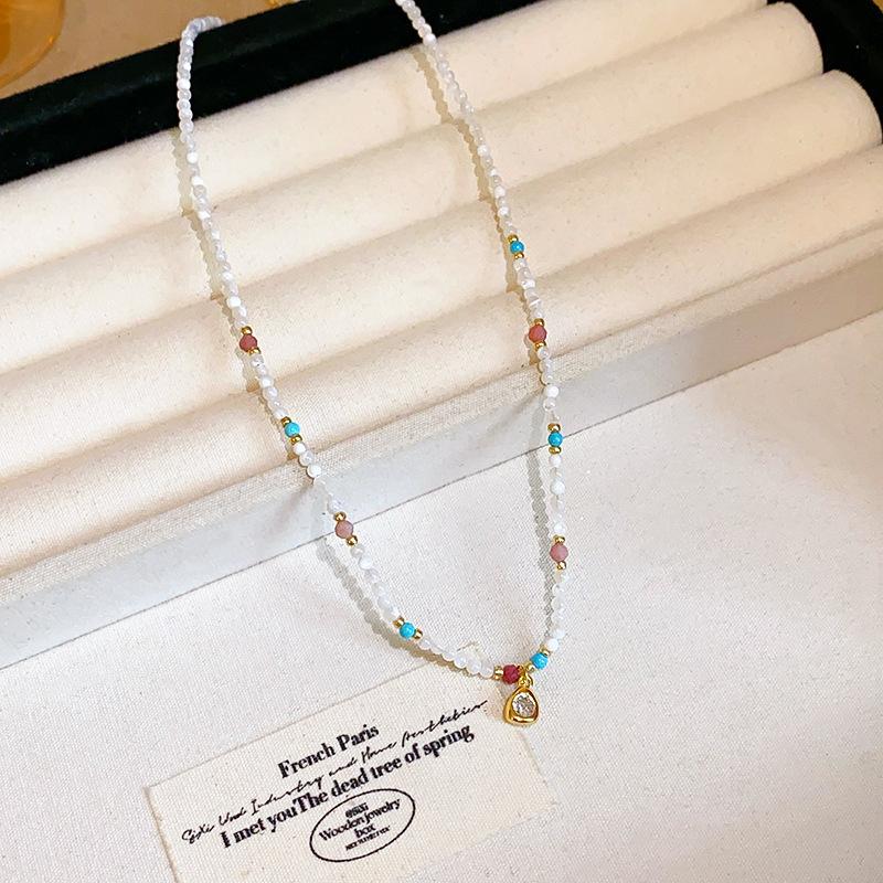 Ethnic Style Irregular Beaded Crystal Beaded Necklace Women's Clavicle Chain Holiday Style Necklace