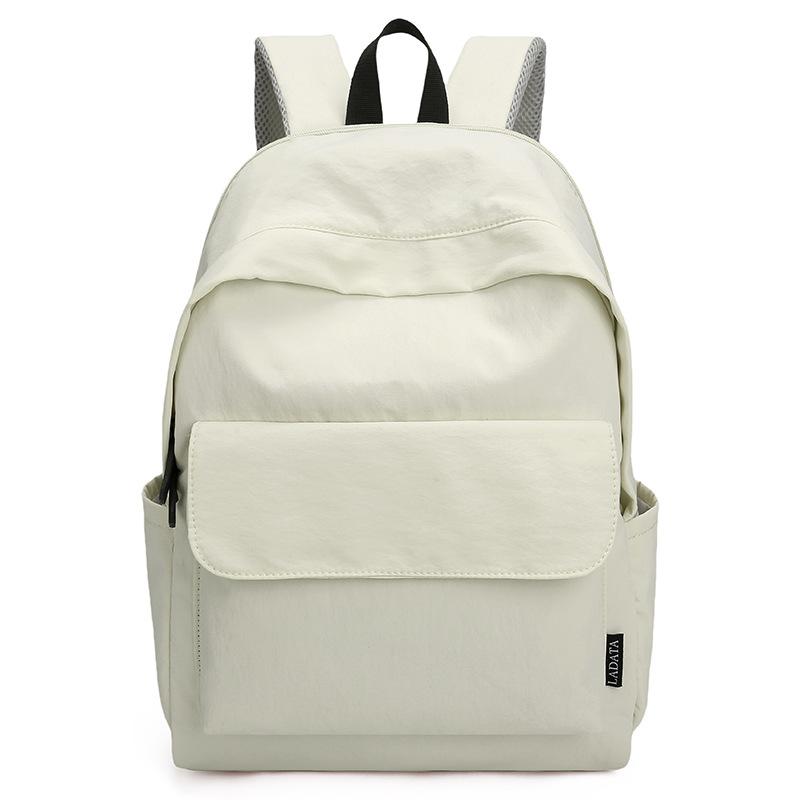 Schoolbag Korean Version Ins Simple Solid Color Backpack Female Junior High School College Student High Value Schoolbag Street Trend Versatile Back