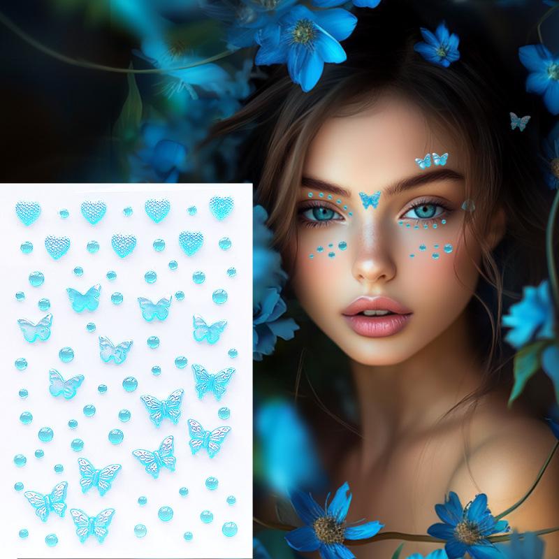 Children's Day Butterfly Fairy Face Stickers: Adhesive-Free, Self-Adhesive Diamond Stickers for Stage Makeup and Concerts