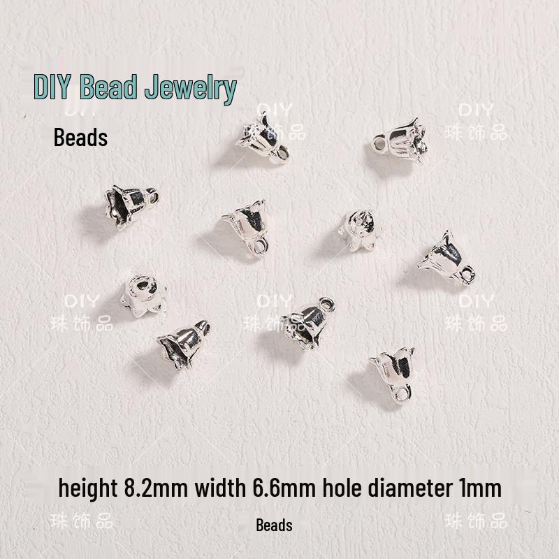 Starlight Moon Bell Pendant Tassel Jewelry DIY Materials - Silver Necklace/Bracelet Beading Accessories