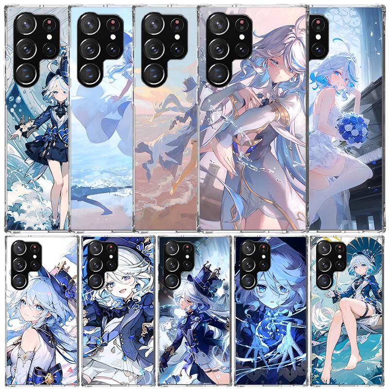 Cute Furina Genshin Impact Soft Cover for Samsung Galaxy S25 Edge S26 S24 S23 Ultra Phone Case S22 S21 Plus S20 FE Print Pattern
