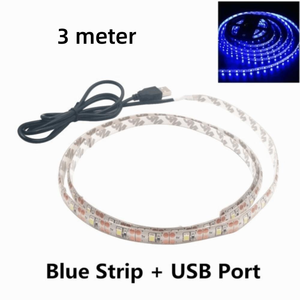 New 5V LED Light Strips RGB Flexible Lighting Decor Strip with USB Cable Plug White Warm Atmosphere Light Strip Home Decor Lamp