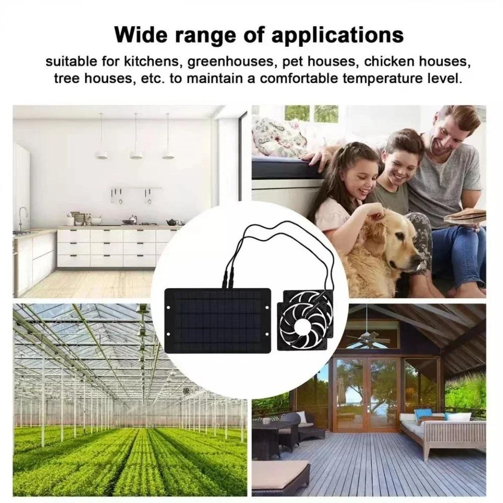 10W 12V Solar Exhaust Fan Mini Ventilator Solar Panel Powered Fan Air Extractor for Dog Chicken House RV Greenhouse Fan