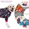 LovinPet Large Dog Pajamas Pitbull PJS: Wound Care/Post Surgery Dog Clothes, Onesies for Dogs, Unicorn Rainbows Black Print, Lightweight Stretchy