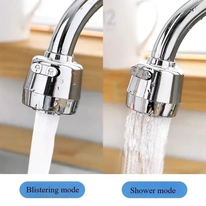 360° Rotatable Faucet Extender, 2-Mode Spray Nozzle for Kitchen Bathroom Sink, Water Saving Bubbler, Universal Fit Anti-Splash