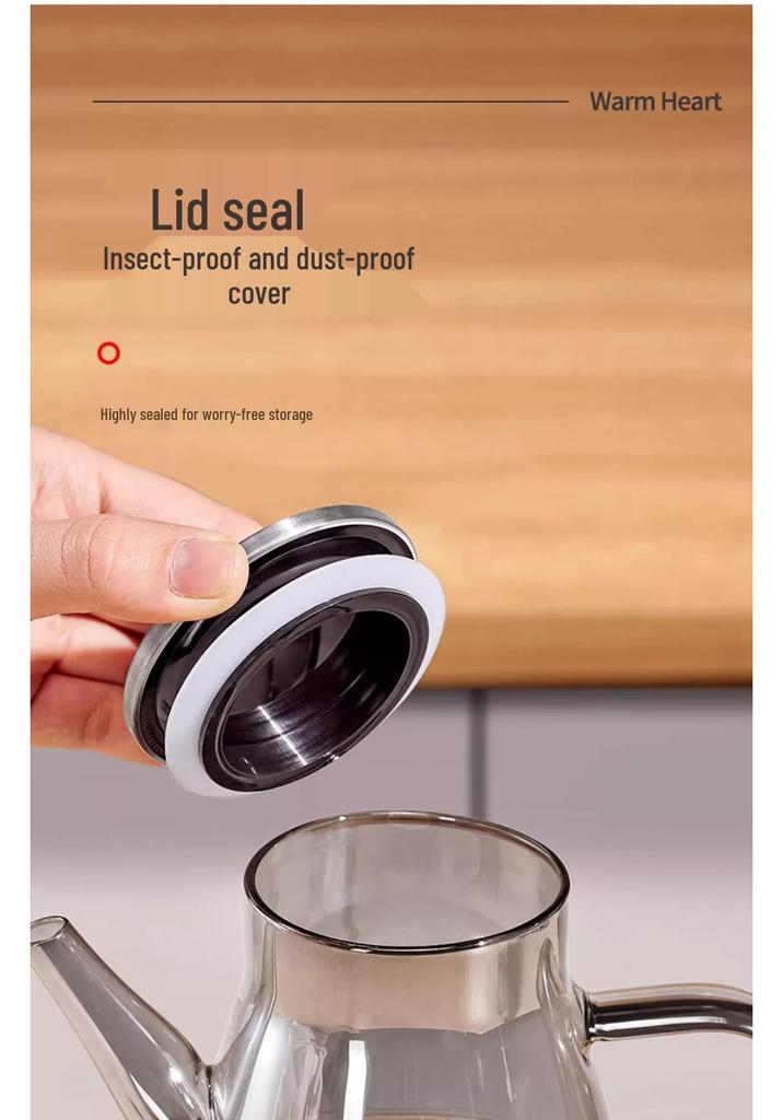 Glass Oil Dispenser: Leak-Proof, Precise Measurement for Cooking Oils, Soy Sauce, or Vinegar. Perfect for Your Kitchen.
